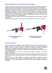 Scheda informativa sull`uso del martello demolitore elettrico.