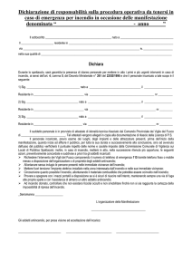 Dichiarazione di responsabilità sulla procedura operativa da tenersi