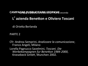 L`azienda BeneYon e Oliviero Toscani