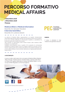 PERCORSO FORMATIVO MEDICAL AFFAIRS