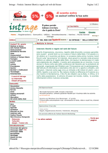 Pagina 1 di 2 Intrage - Notizie: Internet libertà e regole nel web del