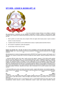 SITI WEB - LEGGE N. 88/2009 ART. 42