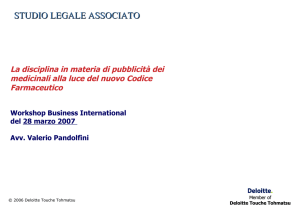 La disciplina in materia di pubblicità dei medicinali alla luce del