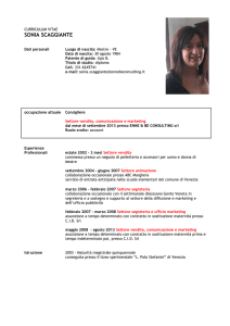 CURRICULUM VITAE DI SONIA SCAGGIANTE