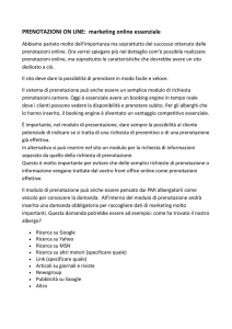 PRENOTAZIONI ON LINE: marketing online essenziale