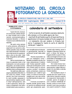 NOTIZIARIO DEL CIRCOLO FOTOGRAFICO LA GONDOLA