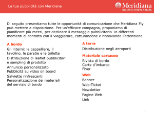 La tua pubblicità con Meridiana Di seguito presentiamo tutte le