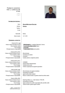 FORMATO EUROPEO PER IL CURRICULUM VITAE