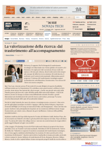 La valorizzazione della ricerca: dal trasferimento all
