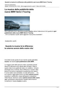 Quando la musica fa la differenza nella pubblicità: spot nuova BMW