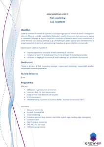 Web marketing Cod. 16MRK09 Obiettivi - Consorzio Grow-up