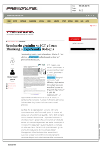 Seminario gratuito su ICT e Lean Thinking a ExpoSanità