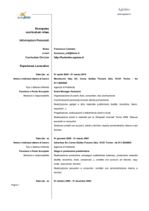 Curriculum Vitae Europeo di Francesca Colombo