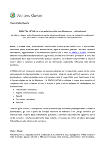 COMUNICATO STAMPA