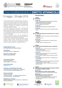 Corso di perfezionamento in DIRITTO VITIVINICOLO