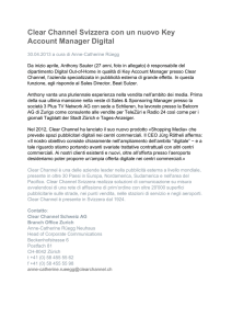 Clear Channel Svizzera con un nuovo Key Account Manager Digital