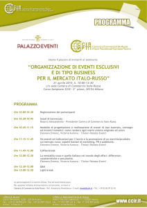 “ORGANIZZAZIONE DI EVENTI ESCLUSIVI E DI TIPO BUSINESS