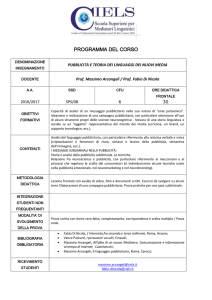 Pubblicità e Teoria dei Linguaggi dei Nuovi Media