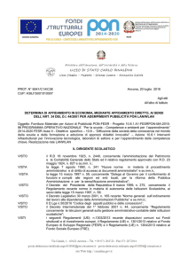 Determinazione Affidamento Pubblicità PON-FESR