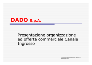 Presentazione organizzazione ed offerta commerciale