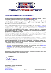 Proposta di sponsorizzazione – anno 2015