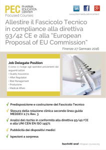 Allestire il Fascicolo Tecnico in compliance alla direttiva 93/42 CE e