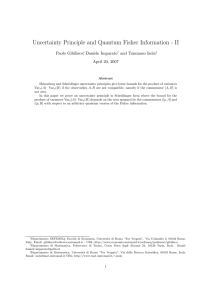 Uncertainty Principle and Quantum Fisher Information - II