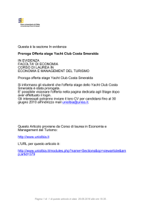 Proroga Offerta stage Yacht Club Costa Smeralda