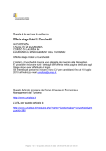Offerta stage Hotel Li Cuncheddi