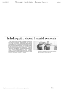 In India quattro studenti friulani di economia