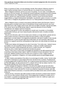 Ecco perché per l`economia italiana sono da evitare le soluzioni