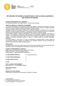 Gli indicatori di risultato e di performance, dare una base