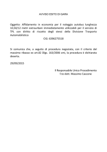 Oggetto: Affidamento in economia per il noleggio autobus