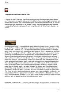 l viaggio del sultano dell`Oman in Italia Il viaggio