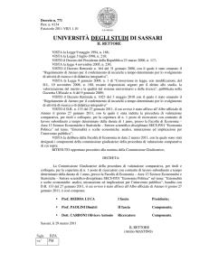 Economia Politica - Orientamento - Università degli Studi di Sassari