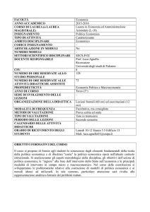 Laurea in Economia ed Amministrazione Aziendal - UNIPA