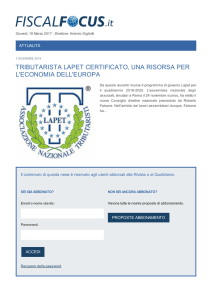 tributarista lapet certificato, una risorsa per l`economia dell`europa