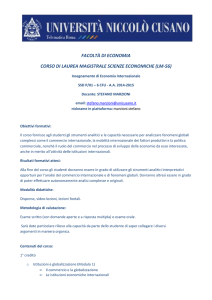 Economia Internazionale - Programma nuovo format