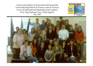 Laurea specialistica in Economia Internazionale Università