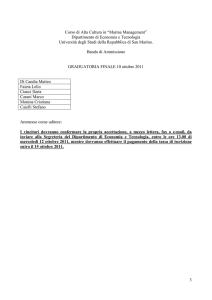 3 Corso di Alta Cultura in “Marina Management” Dipartimento di
