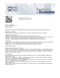 Raffaele Lagravinese Assegnista di Ricerca