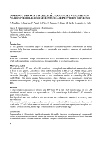 confronto efficacia e sicurezza del sugammadex vs neostigmina nel
