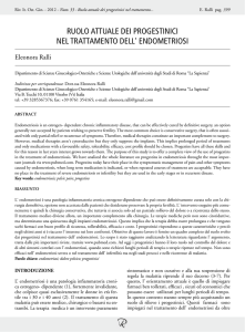 ruolo attuale dei progestinici nel trattamento dell` endometriosi