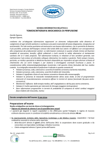 TOMOSCINTIGRAFIA MIOCARDICA DI PERFUSIONE Preparazione