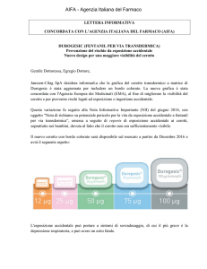 DUROGESIC (FENTANIL PER VIA TRANSDERMICA) Prevenzione