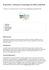 Ibuprofene: indicazioni, posologia ed effetti collaterali