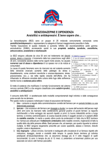 BENZODIAZEPINE E DIPENDENZA Ansiolitici e antidepressivi. È
