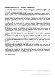 Indagini su antiepilettici e suicidio in Usa e Canada