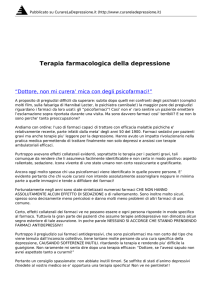 Terapia farmacologica della depressione