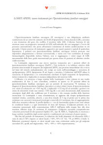LOMITAPIDE: nuovo trattamento per l`Ipercolesterolemia familiare